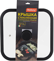 Крышка стеклянная QUADRATO с силиконовым ободком 26х26см Mallony 003666