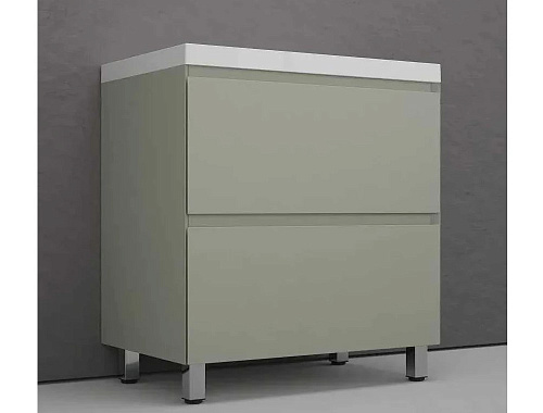 Тумба напольная Манхэттен 60 PLUS олива 2 ящика с умывальником ASTI 60 антрацит Style Line ЛС-00002379/СС-00002470 купить