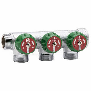 Коллектор c регулирующими вентилями Stout 3 отвода 3/4"*1/2" SMB-6850-341203 купить