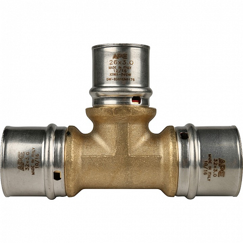 Тройник переходной прессовой для металлопластиковых труб 32*26*32 Stout SFP-0005-322632 купить