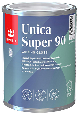 Лак для дерева TIKKURILA Unica Super 90 Бесцветный глянцевый - 0.9 л купить