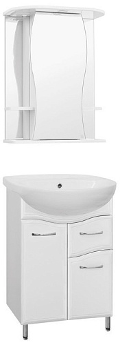 Зеркальный шкаф Лорена 55С с подсветкой белый, Style Line ЛС-00000120 купить
