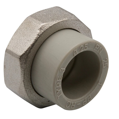 Муфта комбинированная разъемная с внутренней резьбой EVER plast 25*1/2" серый 540011 купить