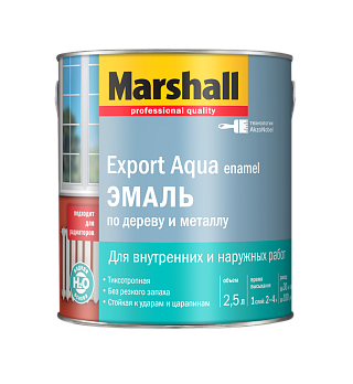 Эмаль Marshall Export Aqua Enamel по дереву и металлу Глянцевая, Белая 2.5 л купить
