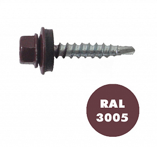 Саморез кровельный красный MIXTON 4.8*38 RAL3005 20шт купить
