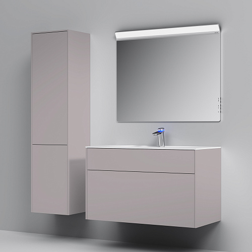 Тумба подвесная INSPIRE V2.0 с раковиной INSPIRE 100 3 ящика элегантный серый AM.PM M50AFHX1003EGM купить