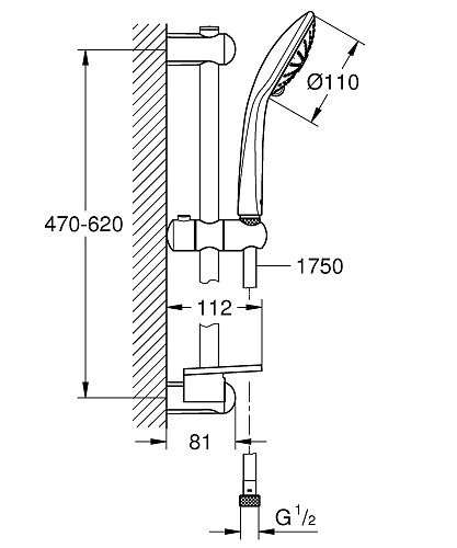 Гарнитур душевой Euphoria цвет хром GROHE 27243001 купить