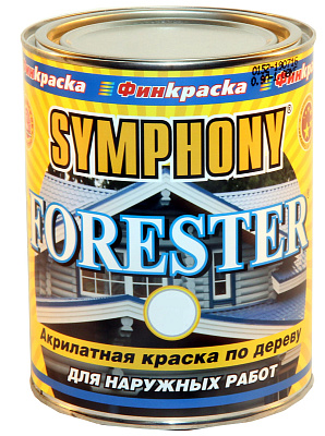 Краска фасадная по дереву Symphony Forester белая база A (0.9л) купить