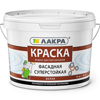 Краска для фасадов Лакра латексная Белая матовая - 14 кг купить