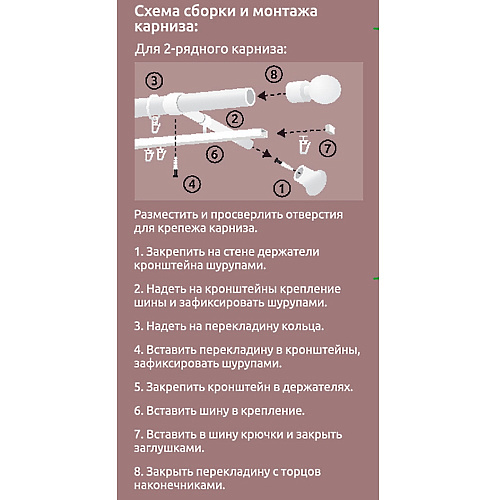 Карниз Кантри+У-шина, 2.4м, цвет вишня Легранд купить