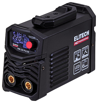 Сварочный аппарат ELITECH HD WM 220 PULSE (инвертор, имульс) LCD дисплей 110-275В ток 10-220А электрод ф1.6-6.0мм купить