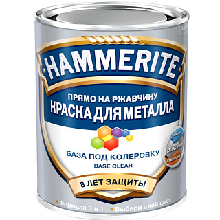 Краска Hammerite для металла гладкая база BC бесцветная (0.65л) купить