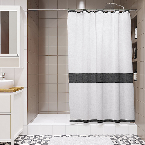 Шторка для ванной STONE BLACK 180*180см FORA FOR-STN204BL купить