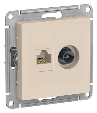 Розетка Atlas Design ATN000289 комп.+ТВ белый RJ45,кат.5Е купить