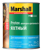 Яхтный лак алкидно-уретановый Marshall Protex Yat Vernik Бесцветный полуматовый - 0.75 л
