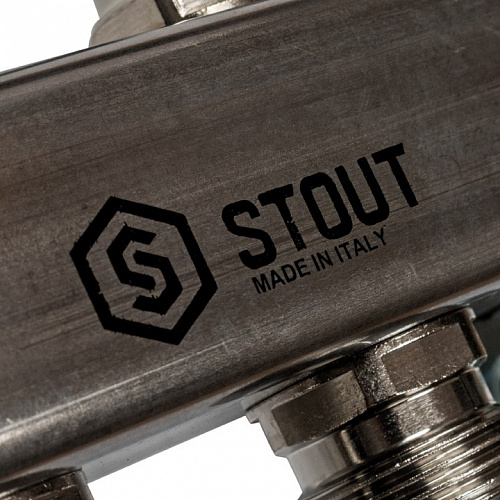 Группа коллекторная из нержавеющей стали Stout для радиаторной разводки 10 выходов 1"*3/4"EK SMS 0923 000010 купить