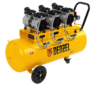 Компрессор безмаслянный малошумный Denzel DLS 1800/100 1.8кВт 345л/мин 58028 купить
