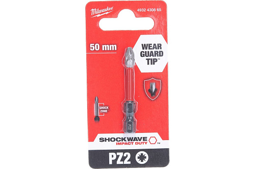 Бита PZ2 торсионная SHOCKWAVE 50мм 1шт Milwaukee 4932430865 купить
