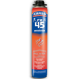 Пена монтажная Krass Professional FR V45 пистолетная огнестойкая - 0.75 л купить
