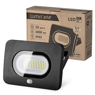 Прожектор светодиодный LFL-50/05s-50Вт-IP65-LED с датчиком движения холодный свет 5500К купить