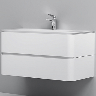 Тумба подвесная Sensation 100 с раковиной Sensation 100 белый глянец AM.PM M30FHX1002WG купить