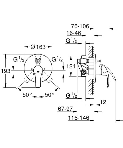 Смеситель Eurosmart для ванны цвет хром GROHE 33305002 купить