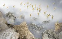 Фотообои 3D 3*2.7м стая в тумане песок виниловые на флизелиновой основе DesignStudio 3D AM-004
