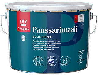 Краска алкидная Tikkurila Panssarimaali для металлических крыш (База С) полуглянцевая 9 л купить