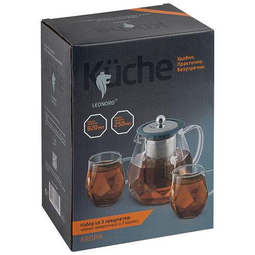 Набор из 3 предметов AROMA:чайник и 2 кружки Волшебная Страна 107498 купить