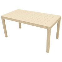 Стол пластиковый большой INGREEN Rattan 1532х789х701мм, сливочный ING6184СЛВ