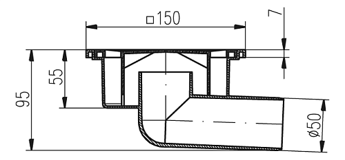 Трап горизонтальный DN50/95 пластиковая решетка боковой для канализации 150*150 Miano 326P купить