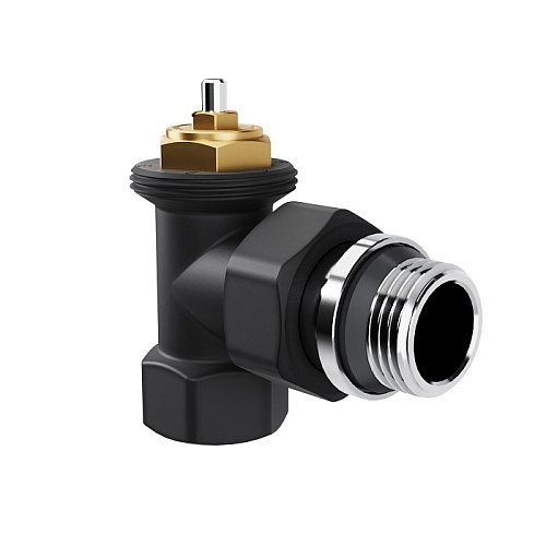 Набор термостатический угловой Design 1/2"М30х1,5 (Черный) Royal Thermo RATVDU11212BL купить