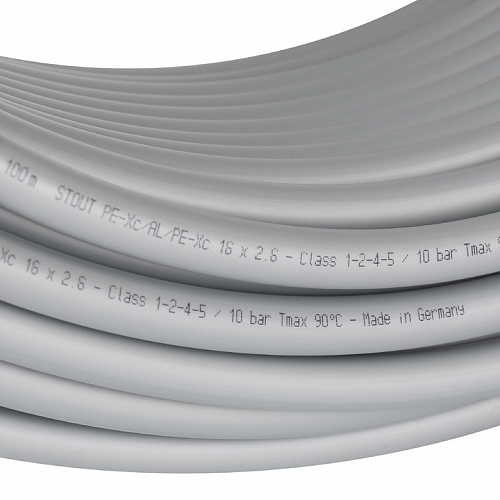 Труба стабильная Stout 16*2.6 (бухта 100м) PE-Xc/Al/PE-Xc серая SPS-0001-001626 купить