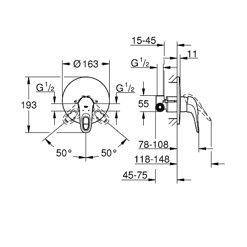 Смеситель Eurostyle для душа цвет хром GROHE 33635003 купить