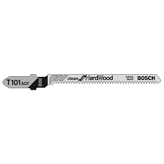Пилка для лобзика Bosch Т101AOF ( 5шт) BIM Clean for Hard Wood вердое дерево, ламинат 1.5-15мм фигурный рез (2608634233) купить