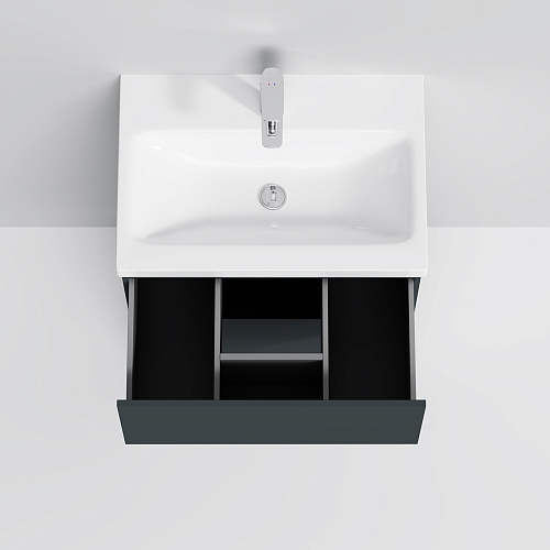 Тумба напольная GEM с раковиной GEM 60 2 ящика push-to-open графит матовый AM.PM M90FSX06022GM32 купить