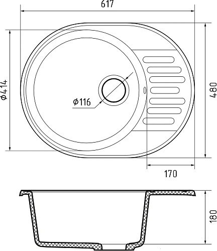 Мойка врезная Ovola SAO617 чаша крыло сифон 617*480мм бежевый SANTREK AQUA SAO617 341195 купить