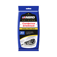 Салфетки влажные для фар, стекол, зеркал, ABRO CW-100-G
