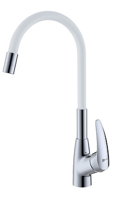 Смеситель Linara для кухни с гибким изливом хром белый Lemark LM0415C-White купить