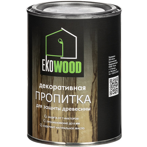 Пропитка декоративная для древесины EKOWOOD орех (0.75л) купить