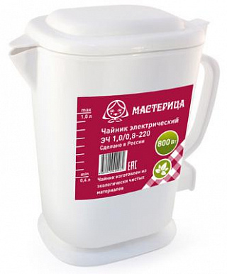 Чайник электрический Мастерица 1л, 800Вт белый 002955 купить