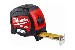 Рулетка  8м/33мм автостоп PREMIUM магнитная STUD Milwaukee 4932471627 купить