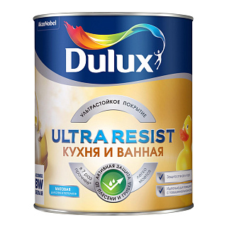 Dulux Ultra Resist краска для кухни и ванны белая (База BW) 1 л купить