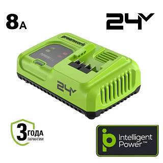 Ультрабыстрое зарядное устройство Greenworks G24C8, 24V, 8A (2958707) купить