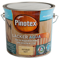 Лак на водной основе для мебели и стен PINOTEX LACKER AQUA10 матовый