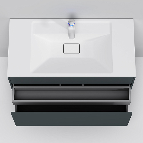 Тумба подвесная INSPIRE V2.0 с раковиной INSPIRE 100 3 ящика графит матовый AM.PM M50AFHX1003GM купить