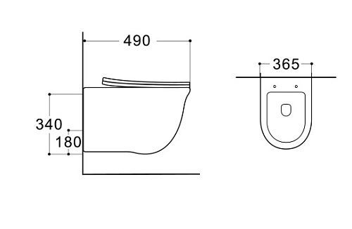 Унитаз подвесной КЛАССИК компакт TORNADO 490*365*341мм Aquatek AQ1112T-00 купить