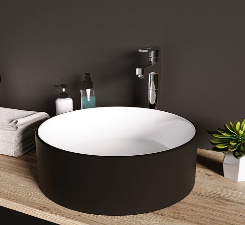 Раковина Grossman GR-4040BW черный белый 360*360*115мм Grossman GR-4040BW купить