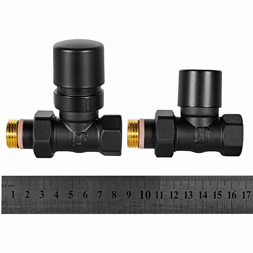 Комплект клапанов термостатических Design прямой 1/2 черный Stout SVTDK-0001-000015B купить