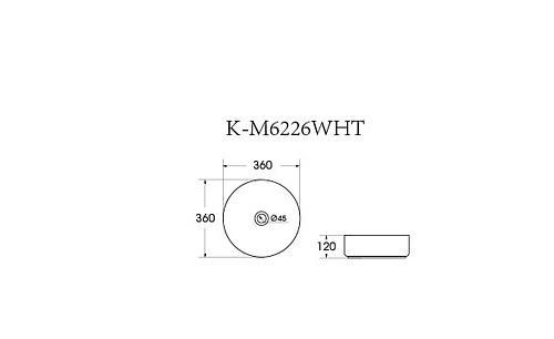 Раковина накладная K-M6226WHT 360*360*120мм белый матовый HOLLER 322544 купить